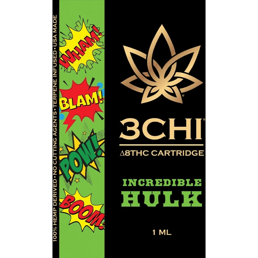 products 3chi cartridges incredible hulk 1g delta 8 cartridge 28912238035150