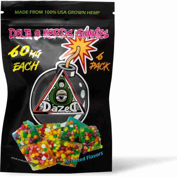 dazed8 edible nerds 60mg delta 8 gummies