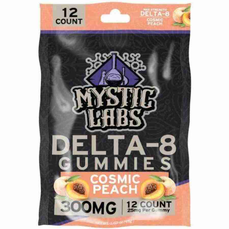 products mystic labs edibles cosmic peach 25mg gummies 12 28950475505870