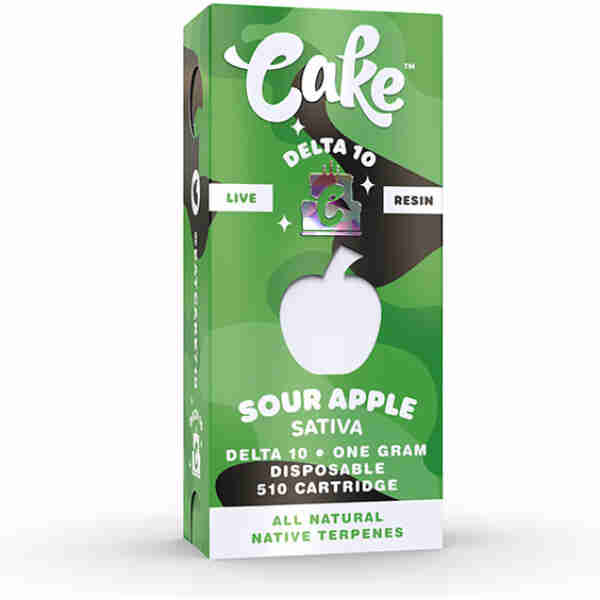 cake live resin delta 10 cartridge sour apple