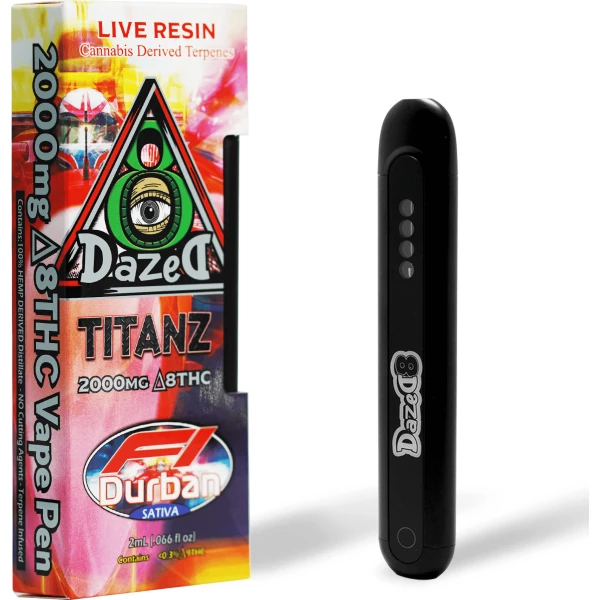 DazeD8 F1 Durban Live Resin Delta 8 Disposable Vape