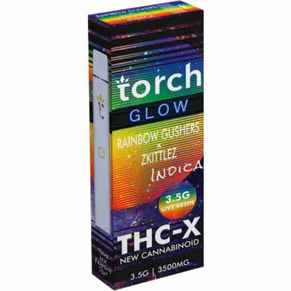 torch glow live resin 3g disposable rainbow gushers zkittlez
