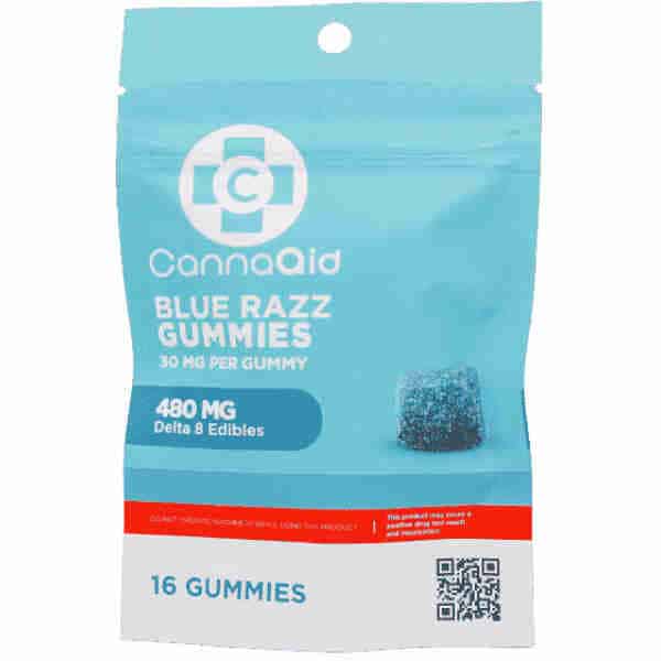 CannaAid Blue Razz Delta 8 Gummies