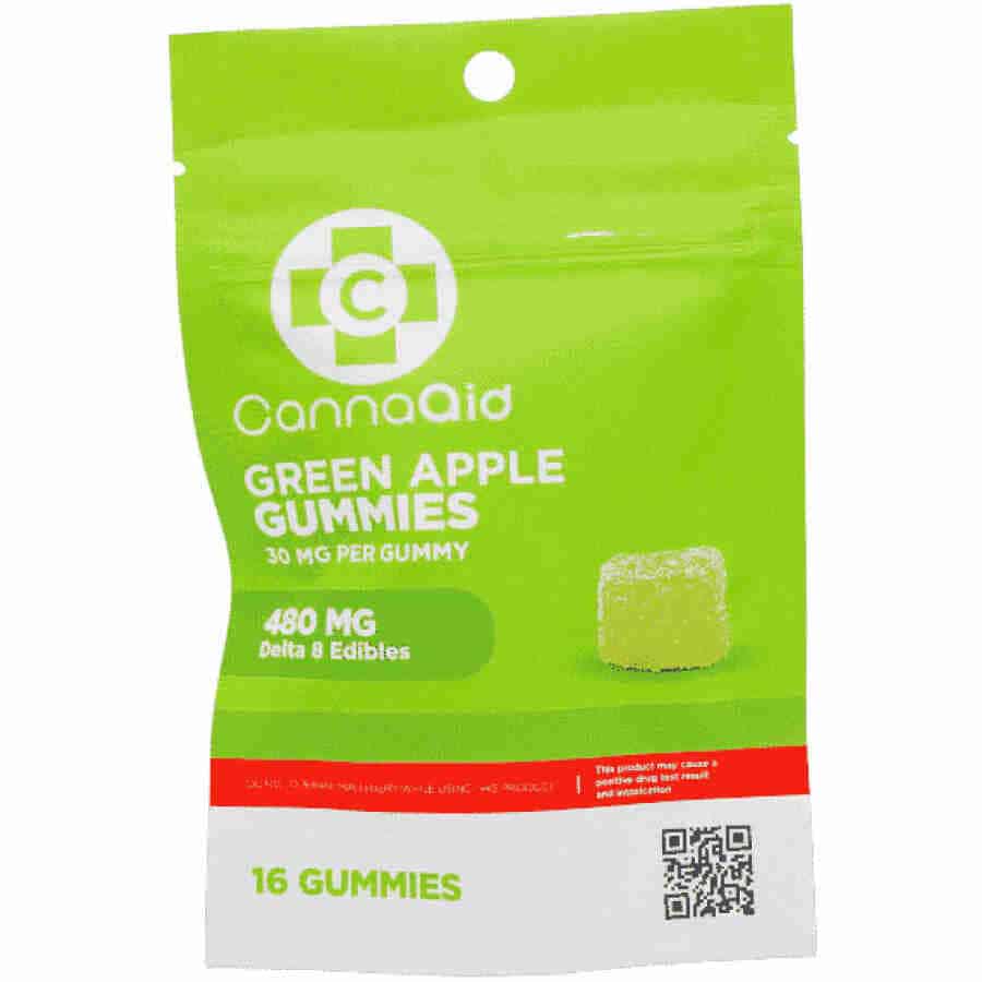 CannaAid Green Apple Delta 8 Gummies