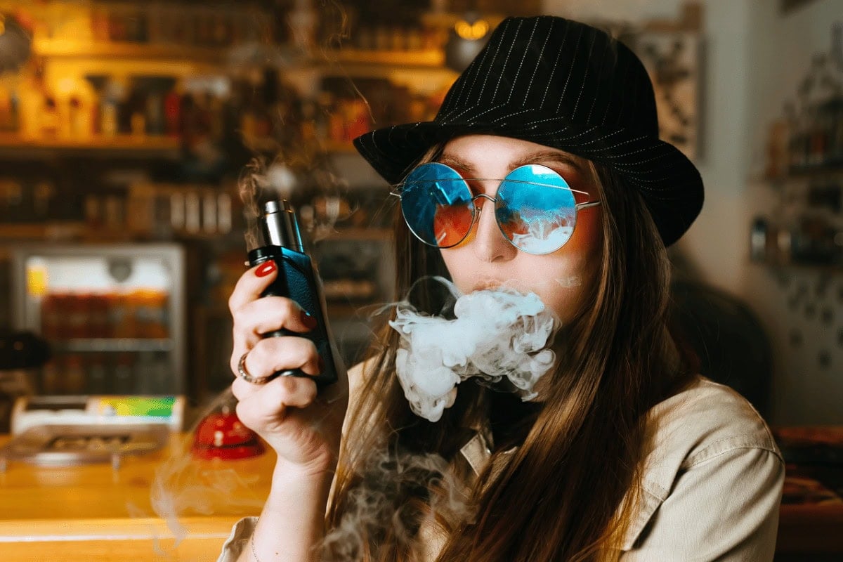 A girl vaping
