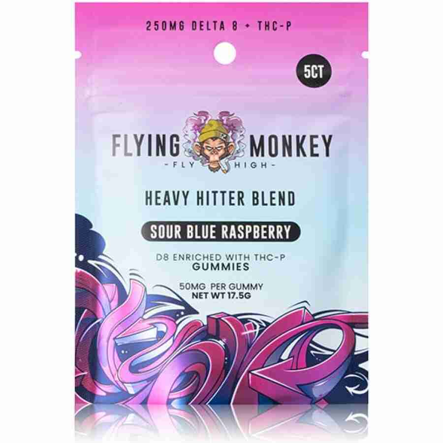flying monkey heavy hitter gummies sour blue raspberry min