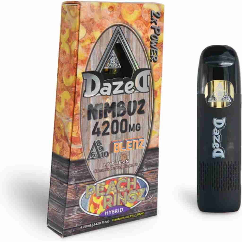 DazeD8 Nimbuz Blenz Live Resin Disposable Vape 4.2g - Peach Ringz