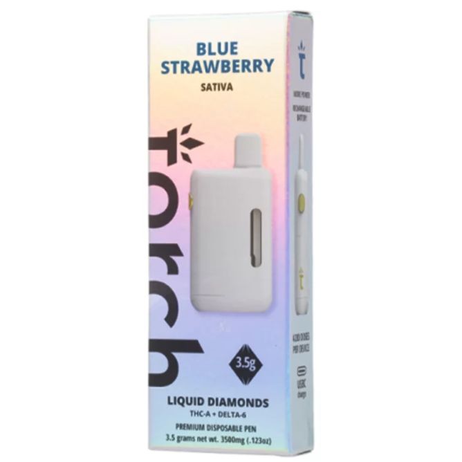 Torch Lux Liquid Diamonds Disposables 3.5g Blue Strawberry - Sativa