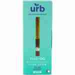 Product packaging for "Urb THC Caviar Blunts" containing THC and live resin, with strain information specifying "Glue Berry Sativa.