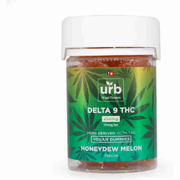 Urb Honeydew Melon Delta 9 THC Vegan Gummies