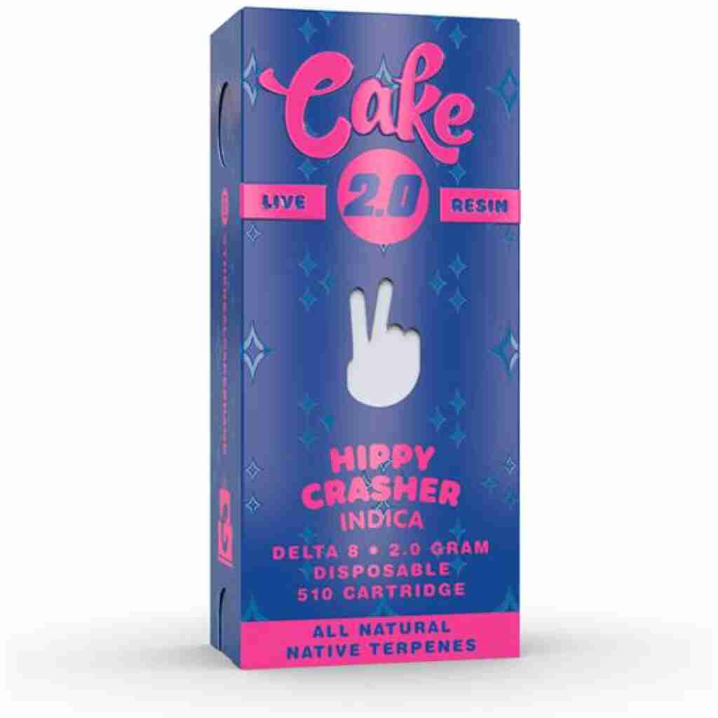 Cake Delta 8 Live Resin 510 Vape Cartridges 2g Hippy Crasher