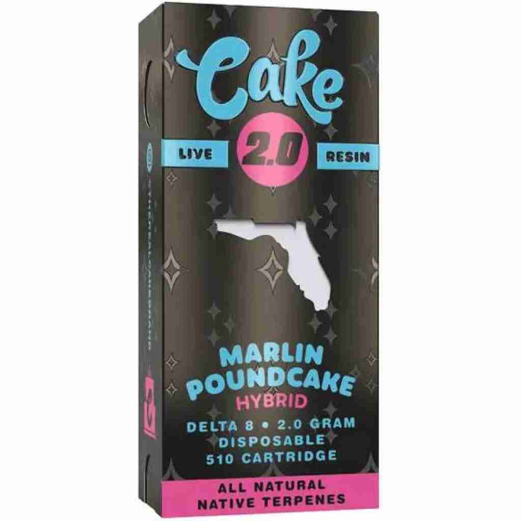 Cake Delta 8 Live Resin 510 Vape Cartridges 2g Marlin Poundcake