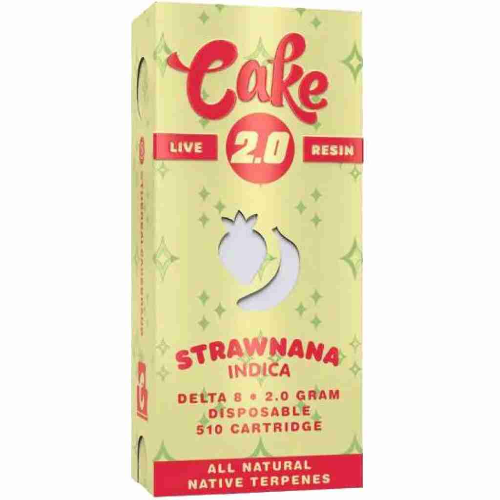 Cake Delta 8 Live Resin 510 Vape Cartridges 2g Strawnana