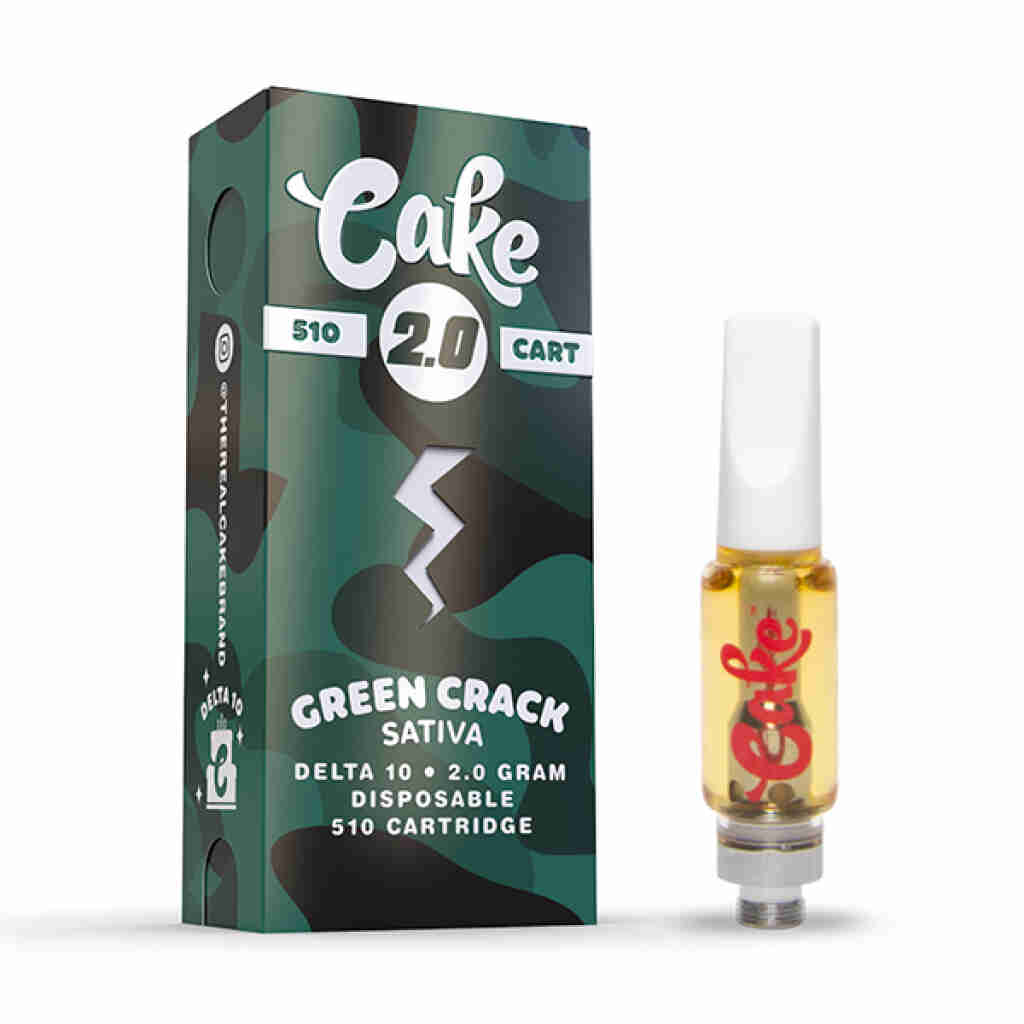 Cake Delta 10 510 Vape Cartridge 2g Green Crack