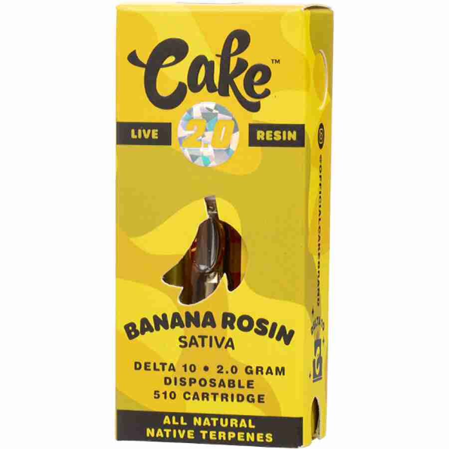 cake delta 10 510 live resin cartridge 2g banana rosin