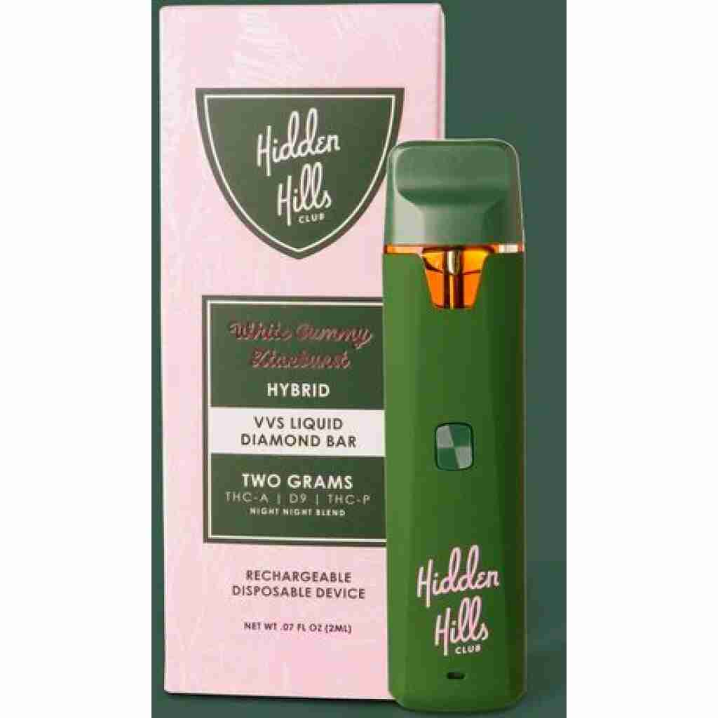hidden hills club vvs diamonds night blend disposable white gummy ztarburst