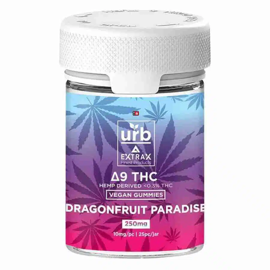 urb vegan delta 9 thc gummies dragonfruit paradise 250mg