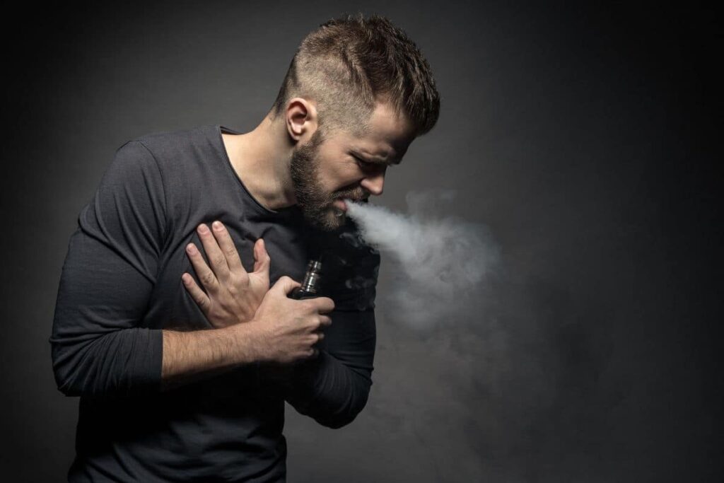 A man having side effects of Delta 8 vape