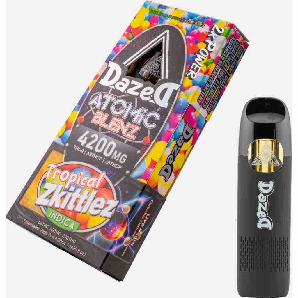 Dazed Nimbuz Atomic Blenz Disposable Vape 4.2g Tropical Zkittlez