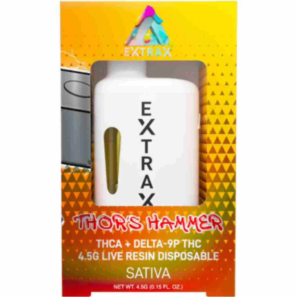 Delta Extrax Adios Blend THCa Disposable Vape Pens 4.5g - Thor's Hammer