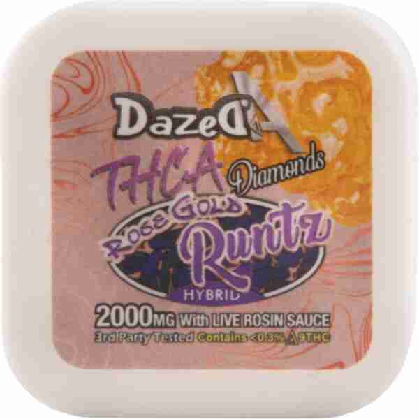 DazedA THC-A Diamond Dabs (2g) rose gold runtz strain flavor