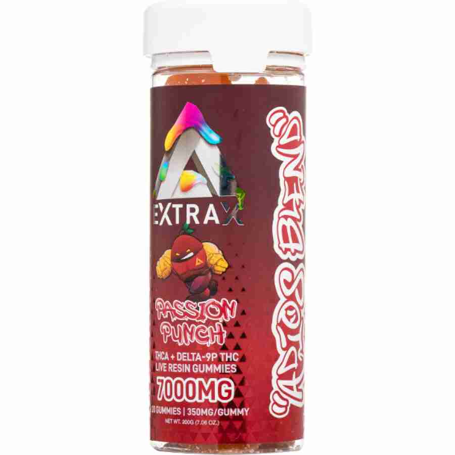 delta extrax adios blend gummies 7000mg passion punch