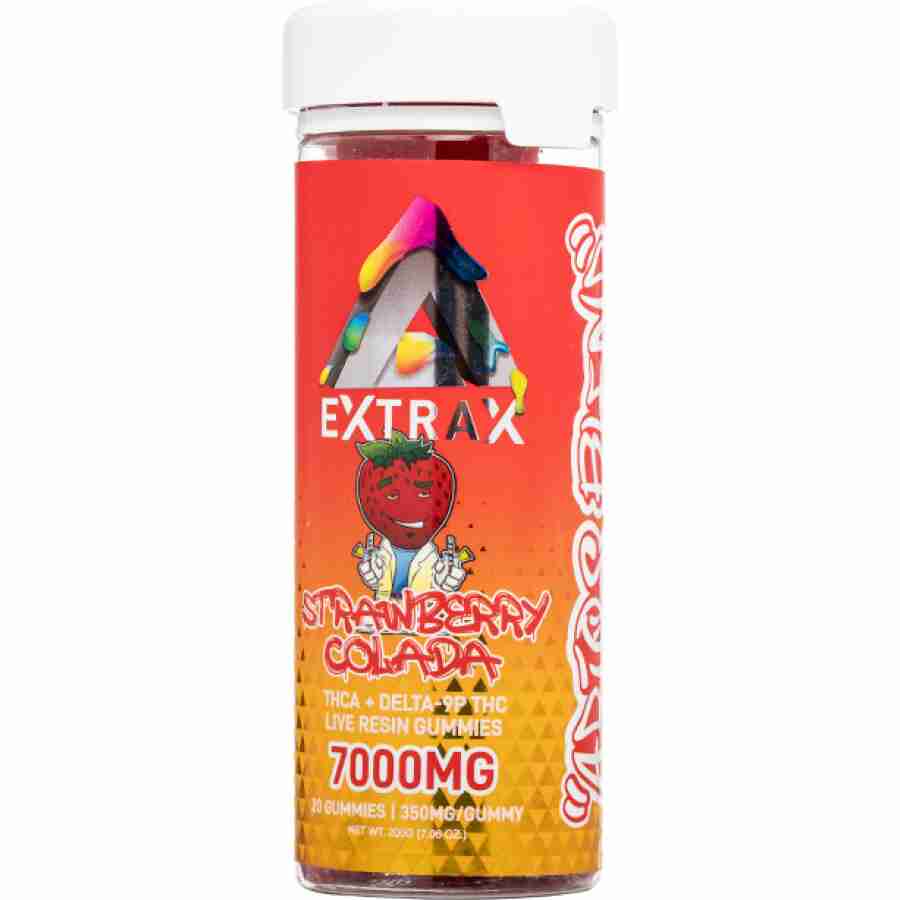 delta extrax adios blend gummies 7000mg strawberry colada