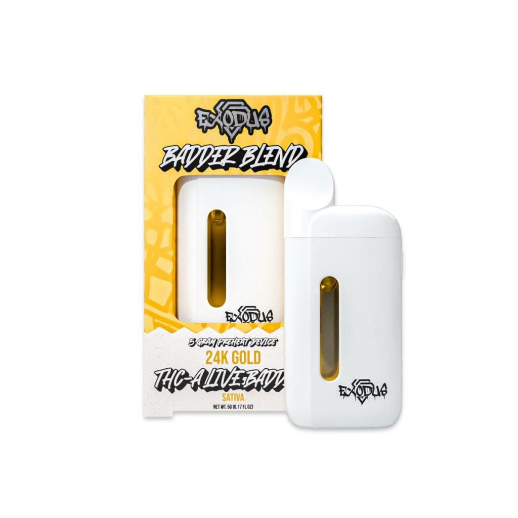 Exodus Badder Blend Preheat THCa Disposable Vape 5 Grams 24K Gold