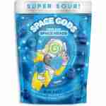 Space Gods Super Sour Space Heads blue berry slush.