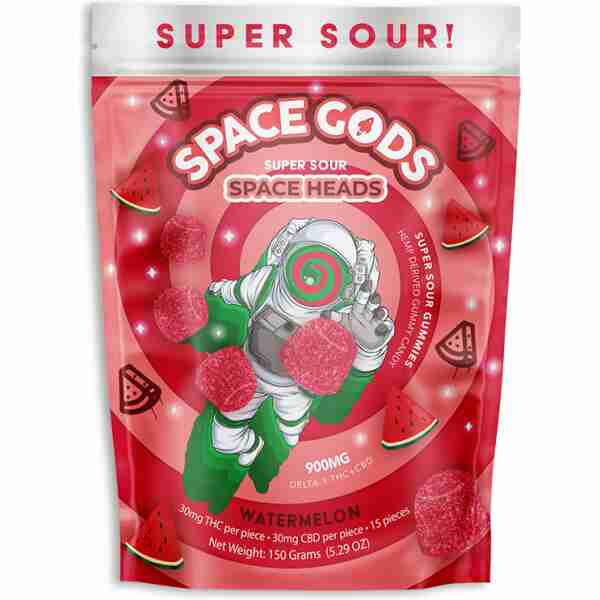 Super Space Gods Super Sour Space Heads watermelon gummies