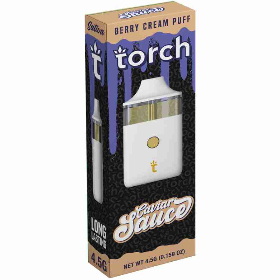 A box of Torch Caviar Sauce Disposables (4.5g) with a white box.
