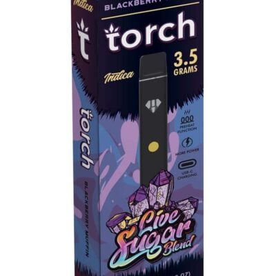 A box with a Torch Live Sugar Blend Disposables | 3.5g in it.