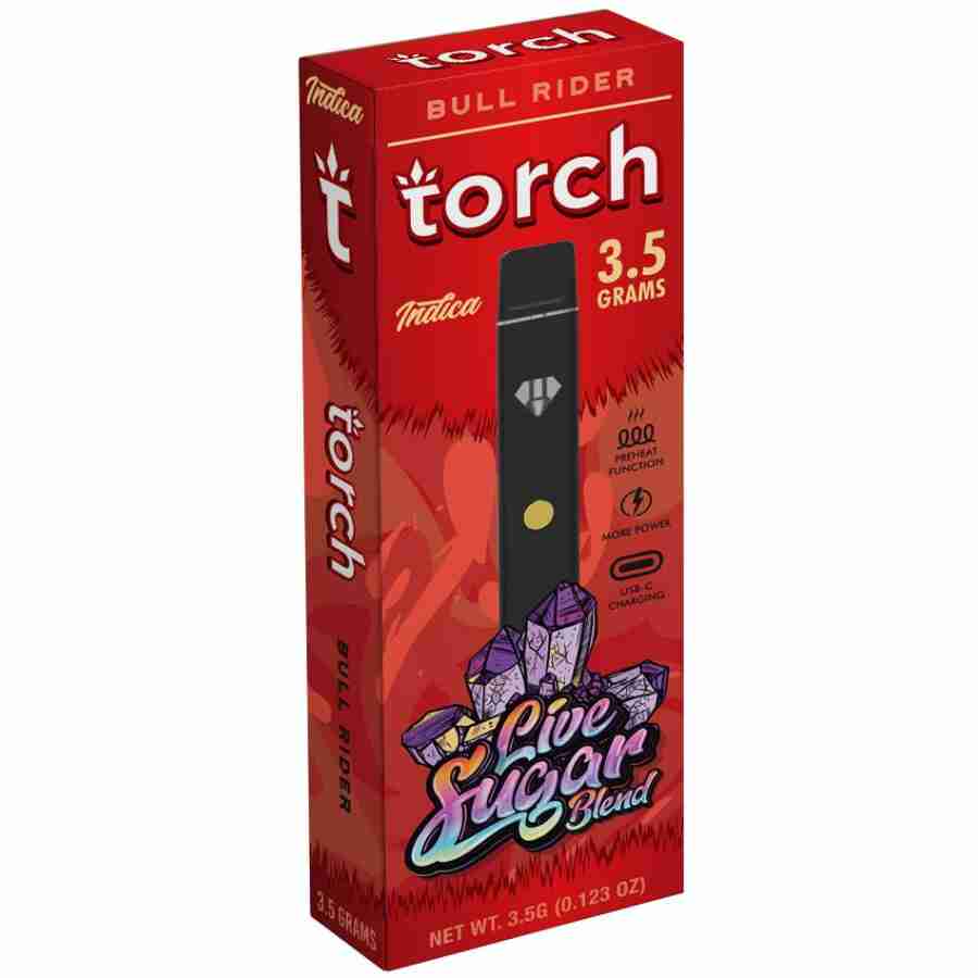 A box with Torch Live Sugar Blend Disposables | 3.5g in it.