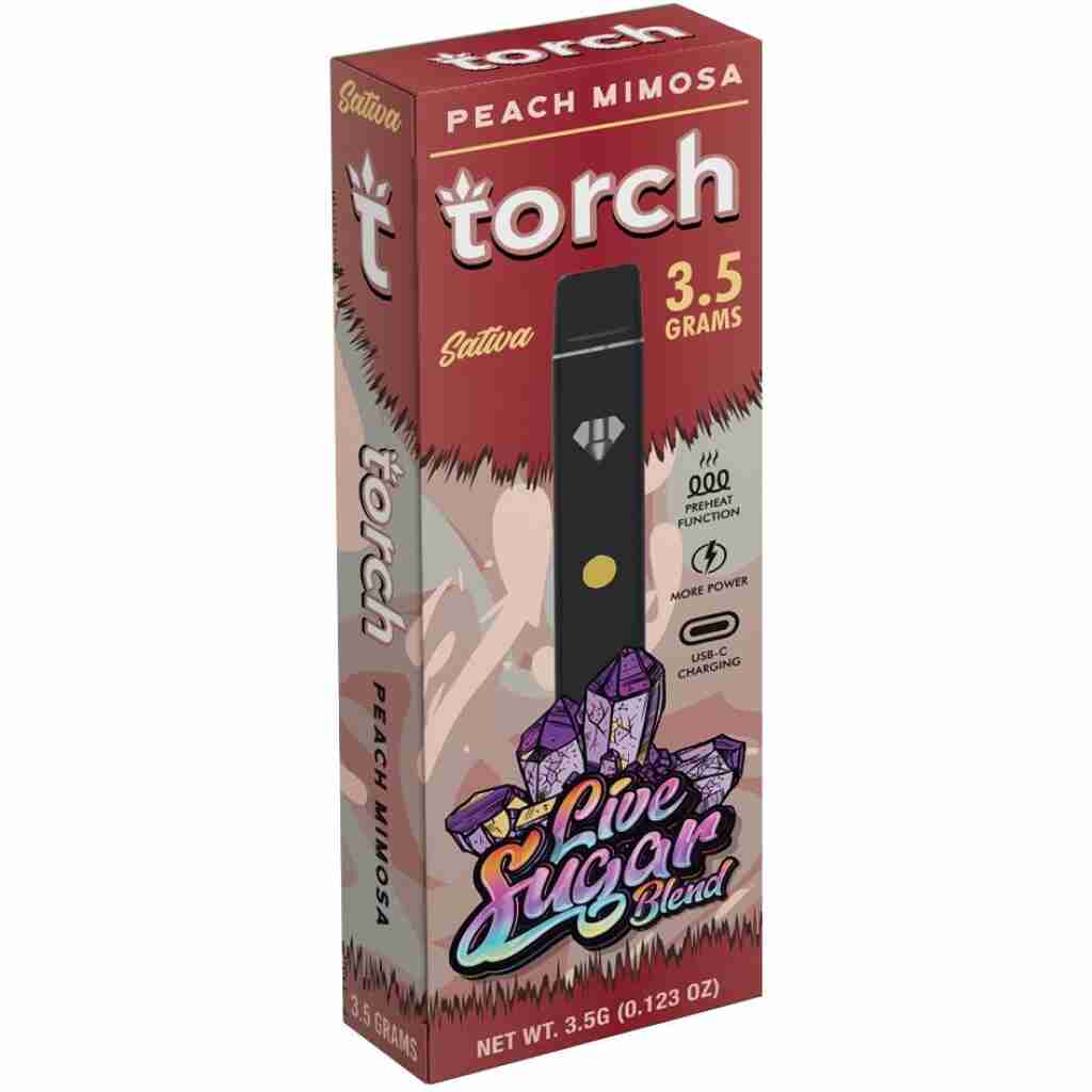 A box with a Torch Live Sugar Blend Disposables | 3.5g in it.