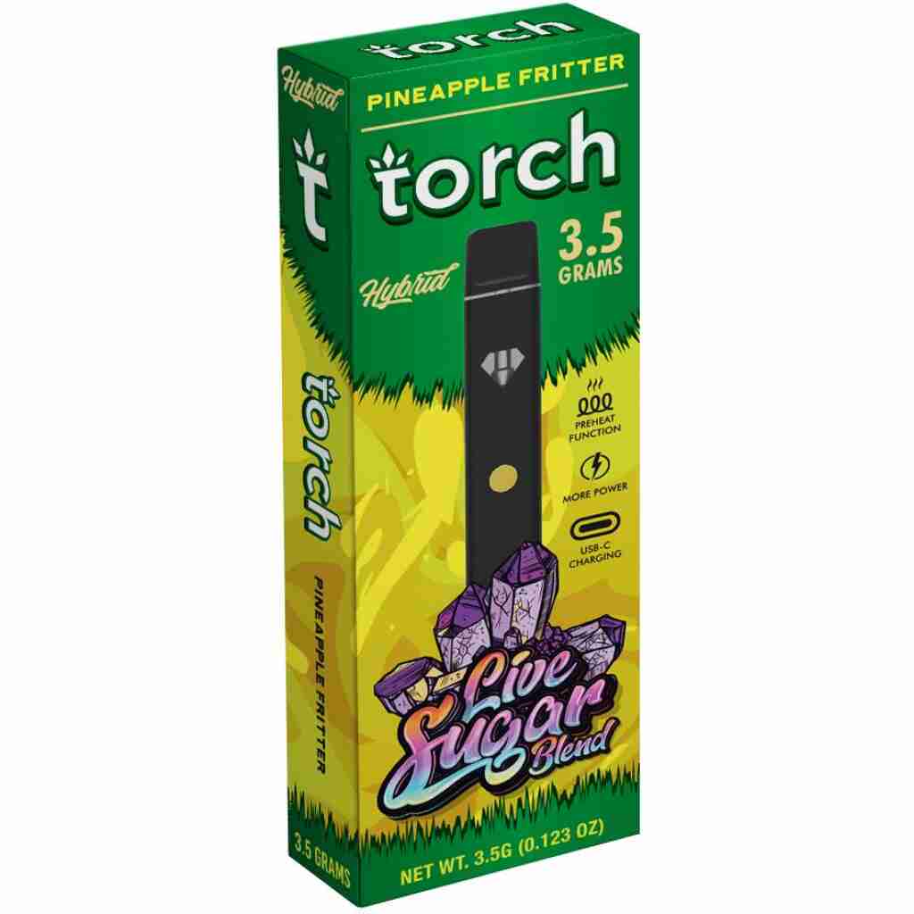 A box with Torch Live Sugar Blend Disposables | 3.5g in it.