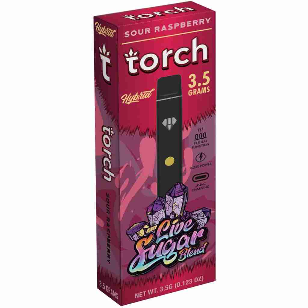 A box with a Torch Live Sugar Blend Disposables | 3.5g in it.