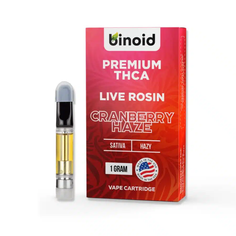 Binoid premium live rosin cranberry haze.