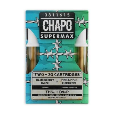 chapo extrax supermax duo cartridges 2g blueberry haze pineapple express