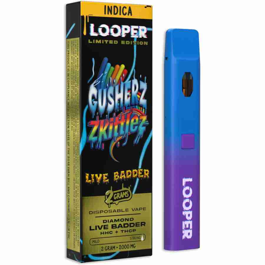 A box with Looper Live Badder Disposable Vape Pens | 2g.