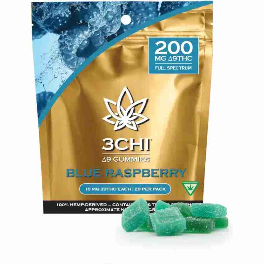3CHI Delta-9 THC blue raspberry gummies - 200mg | 20pcs.