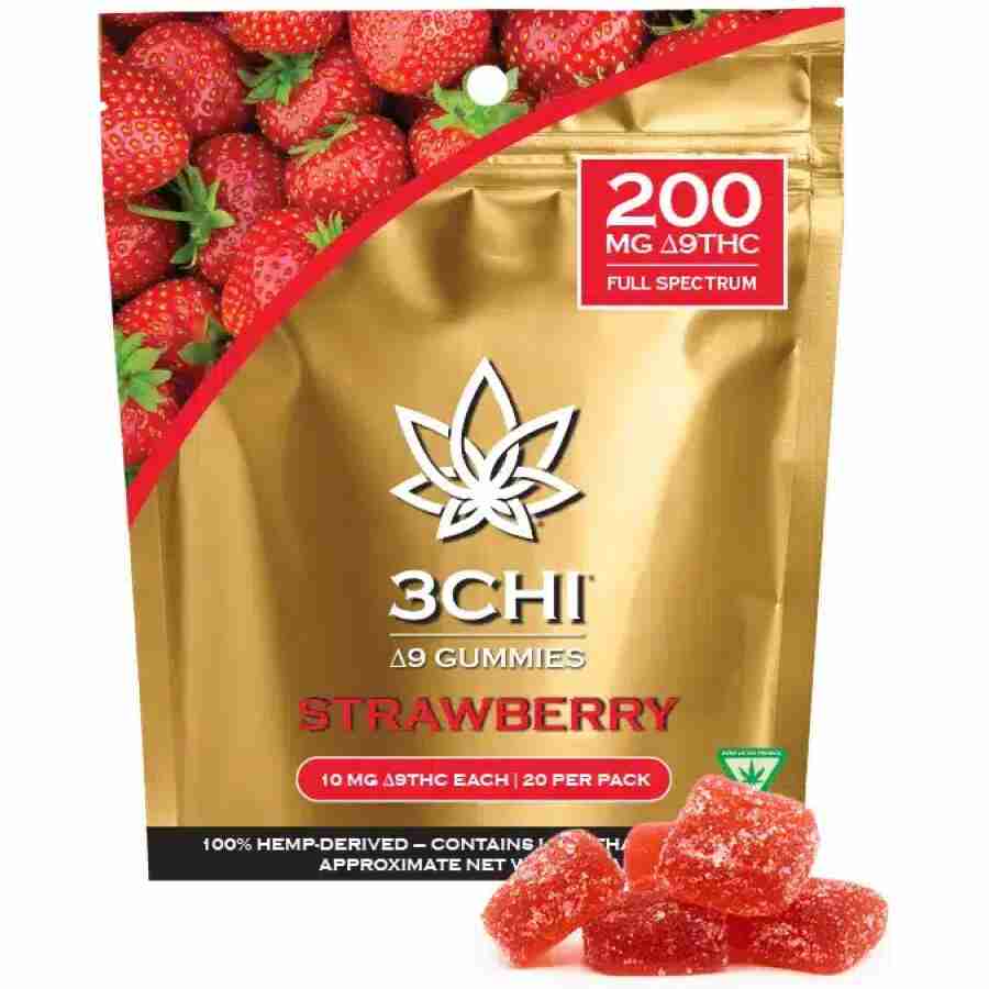 3CHI Delta-9 THC strawberry gummies, 200mg | 20pcs.