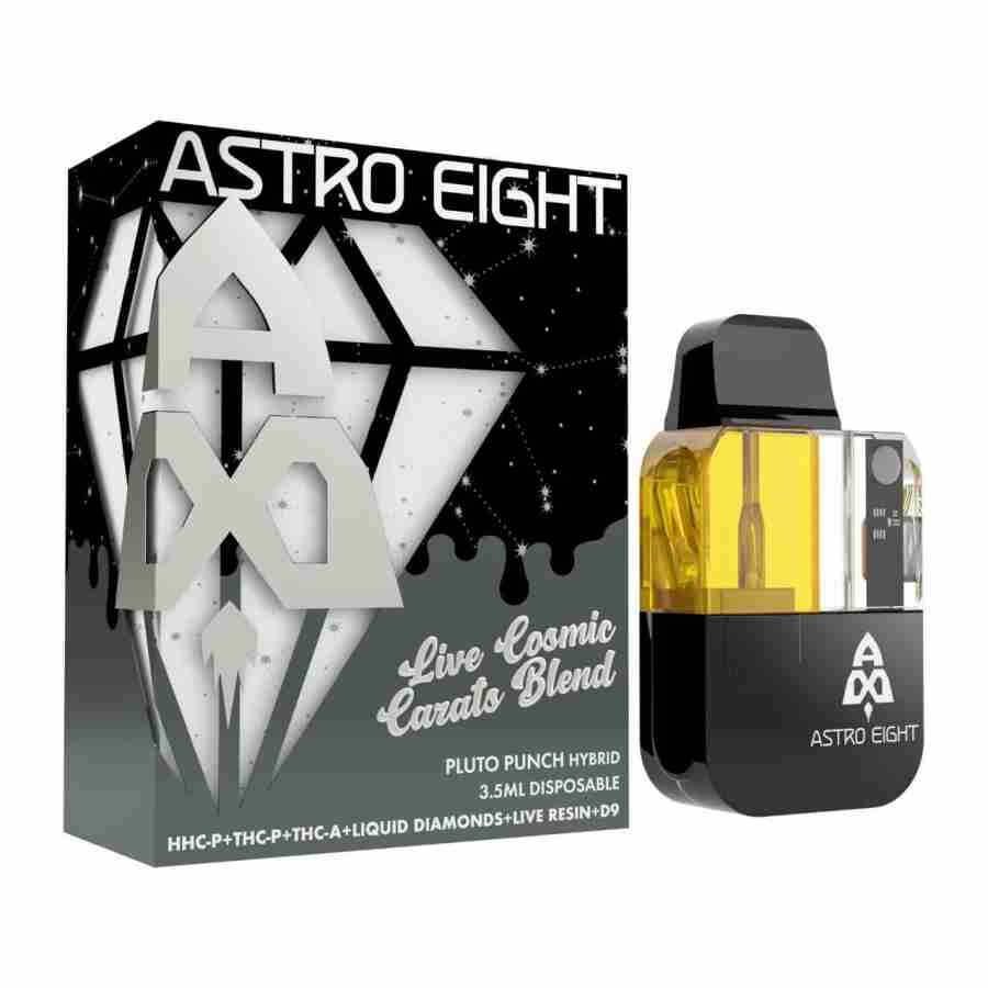 Astro Eight presents the Live Cosmic Carats Blend - a convenient, disposable vape pod kit with 3.5g capacity.