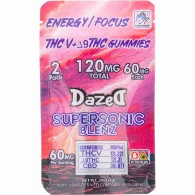 Dazed Supersonic Blenz Gummies 120mg 2pc - Supersonic Blenz