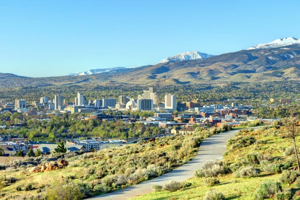 Nevada with mountains in the background offers a perfect destination for 420 vacations amidst natural beauty.