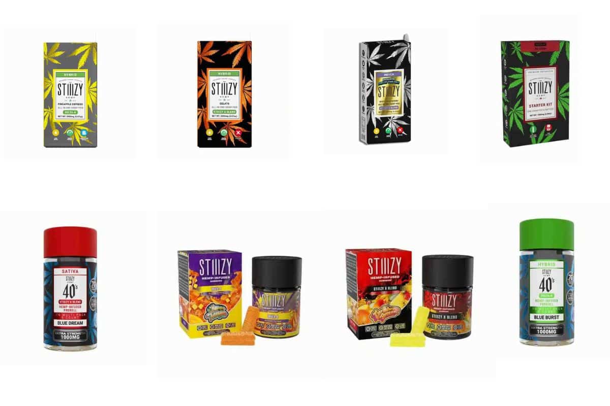 Amazing Stiiizy vape products with variety of flavors