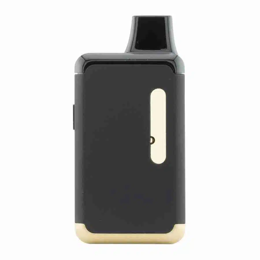 A black and gold Dazed8 JackPotX Disposable Vapes 5g vape device.