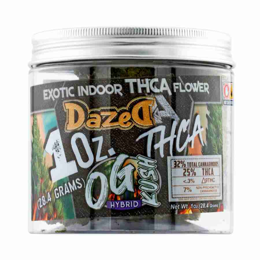 Dazed8 THC-A Premium Indoor Flowers 1oz offers premium indoor flowers with THC-A in 1oz quantities.