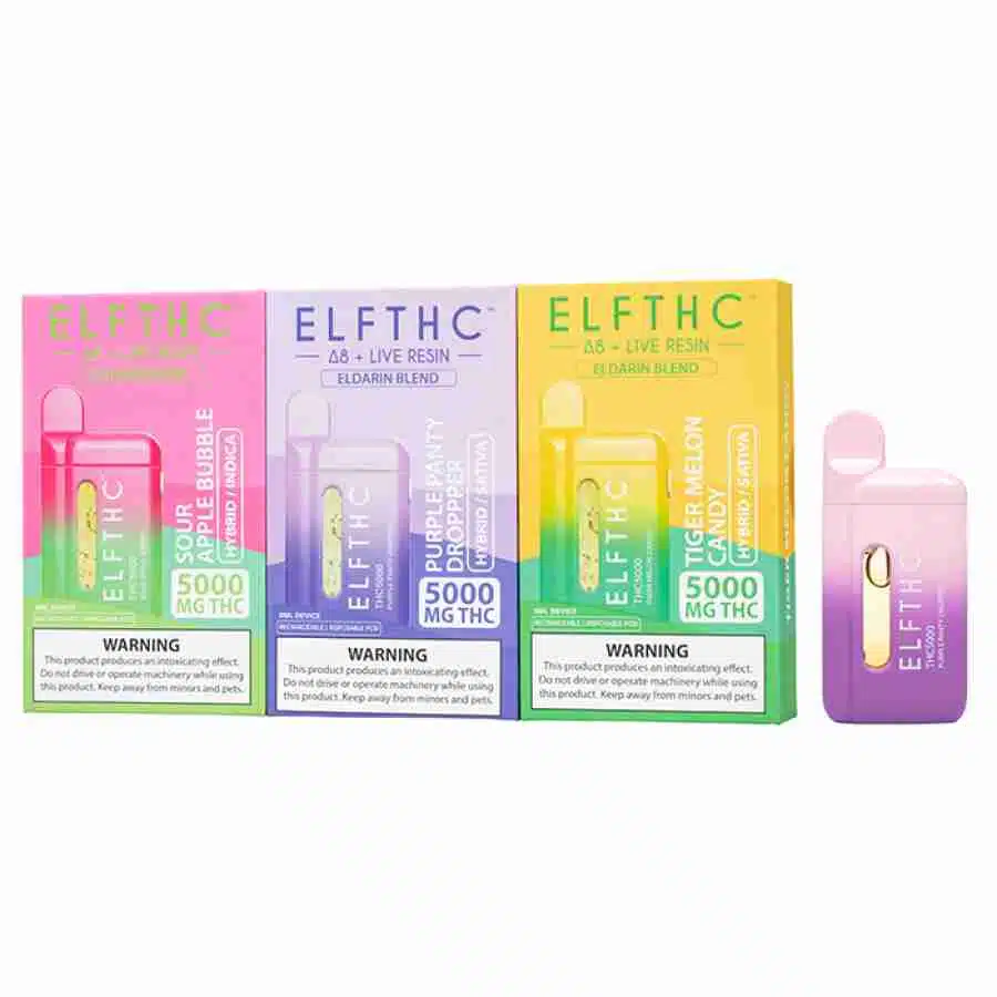 ELF THC Eldarin Blend Disposables 5g cbd vape cartridges.