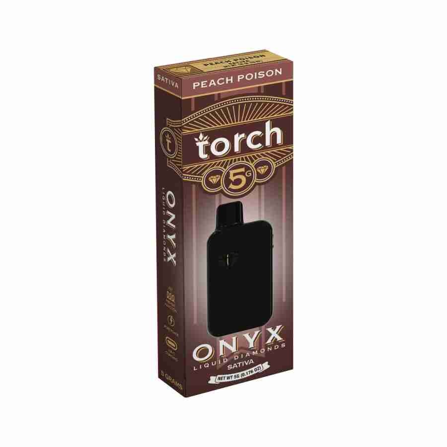 A box of Torch Onyx Liquid Diamonds disposable vape featuring 5g of liquid.