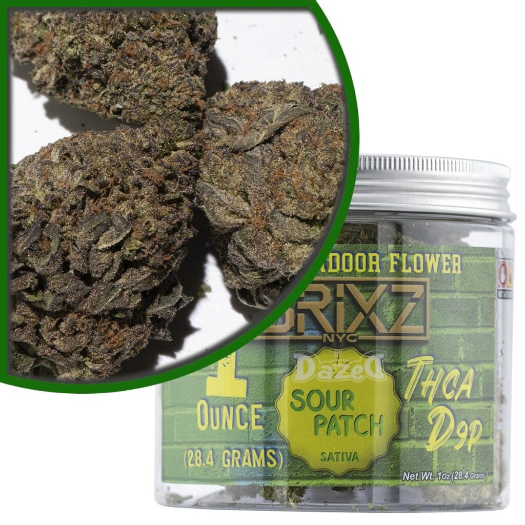 BRIXZ THCa D9P Premium Indoor Flower 1oz Sour Patch